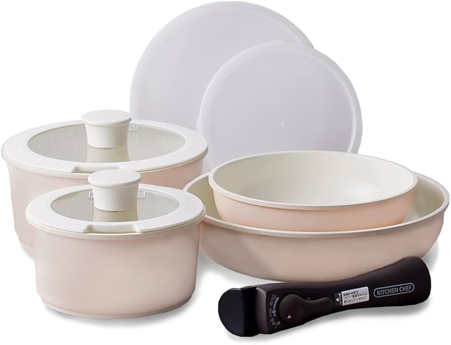 アイリスオーヤマ　フライパン 9点 IHガス火対応 セラミックカラーパン ピンク 楽天市場】フライパン セット IH セラミッククイックパン 9点